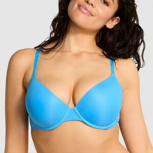 VS PINK Wear Everywhere Lightly Lined T-shirt Bra Size 36B Blue